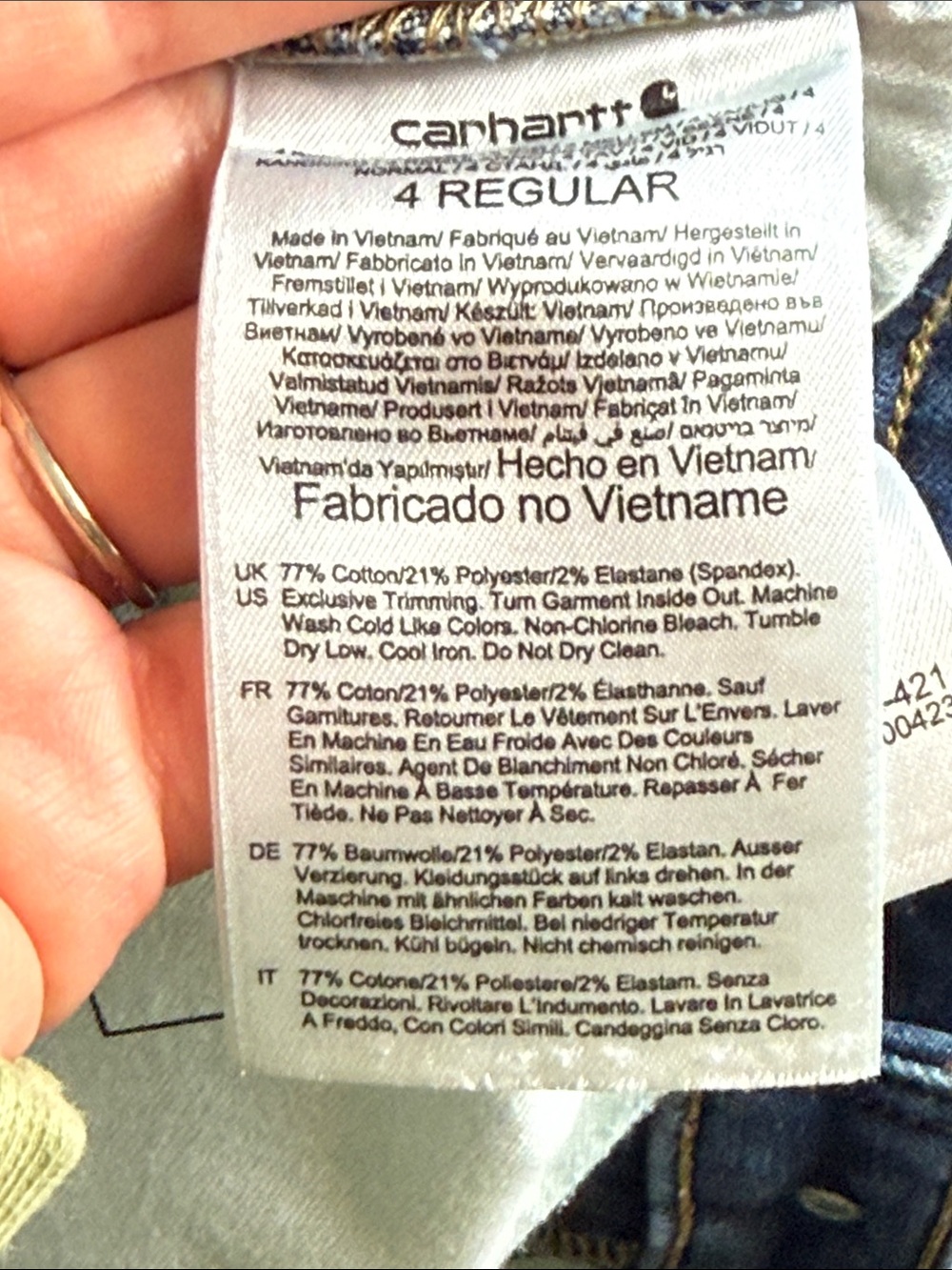 Carhartt Women's BD3915 Rugged Flex Fit Double Front Jeans Size 4 - Picture 5 of 5